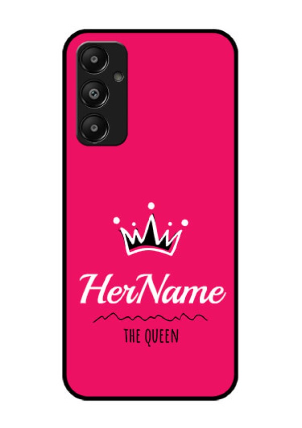 Galaxy M14 4G Custom Glass Phone Case - Queen With Name Design