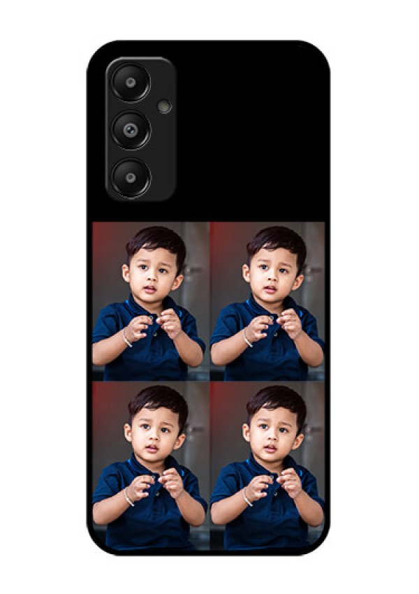 Galaxy M14 4G Custom Glass Phone Case - 4 Image Holder Design
