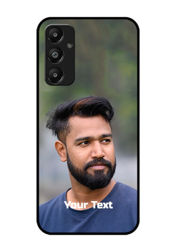 Galaxy M14 4G Custom Glass Phone Case - Photo With Text Design