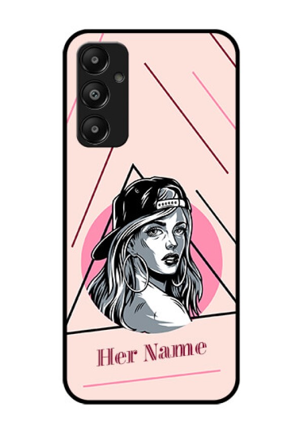 Galaxy M14 4G Custom Glass Phone Case - Rockstar Girl Design