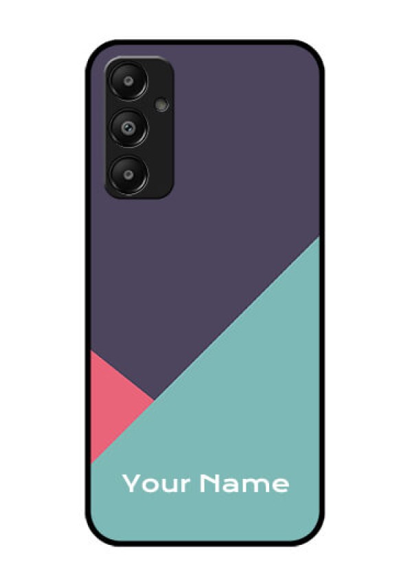 Galaxy M14 4G Custom Glass Phone Case - Tri Color Abstract Design