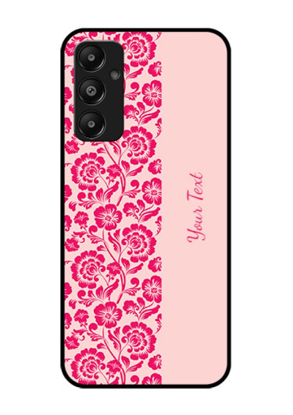Galaxy M14 4G Custom Glass Phone Case - Attractive Floral Pattern Design