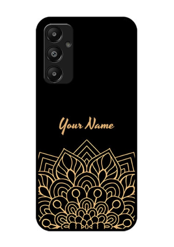 Galaxy M14 4G Custom Glass Phone Case - Golden Mandala Design
