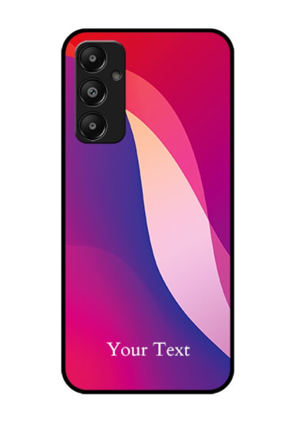 Galaxy M14 4G Custom Glass Phone Case - Digital Abstract Overlap Design