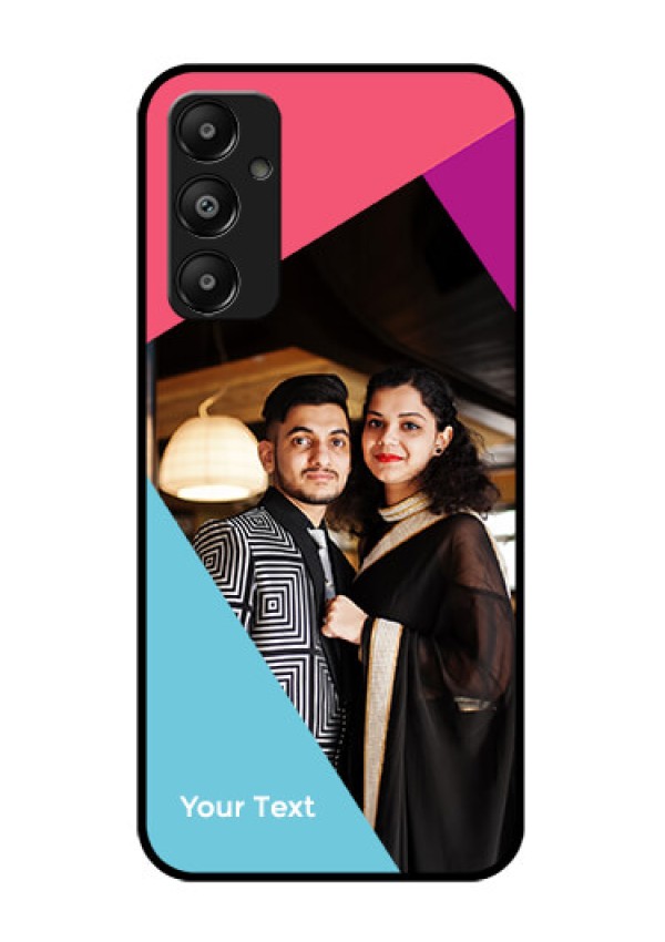 Galaxy M14 4G Custom Glass Phone Case - Stacked Triple Colour Design
