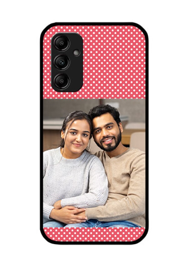 Galaxy M14 5G Custom Glass Phone Case - White Dotted Design