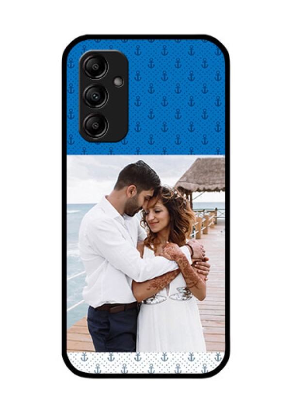 Galaxy M14 5G Photo Printing on Glass Case - Blue Anchors Design