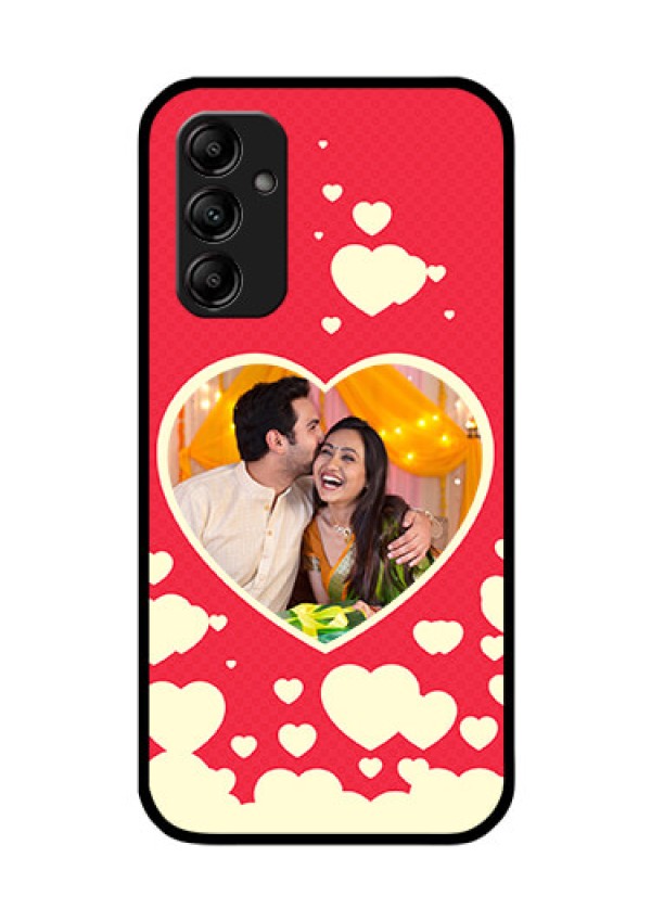 Galaxy M14 5G Custom Glass Mobile Case - Love Symbols Phone Cover Design