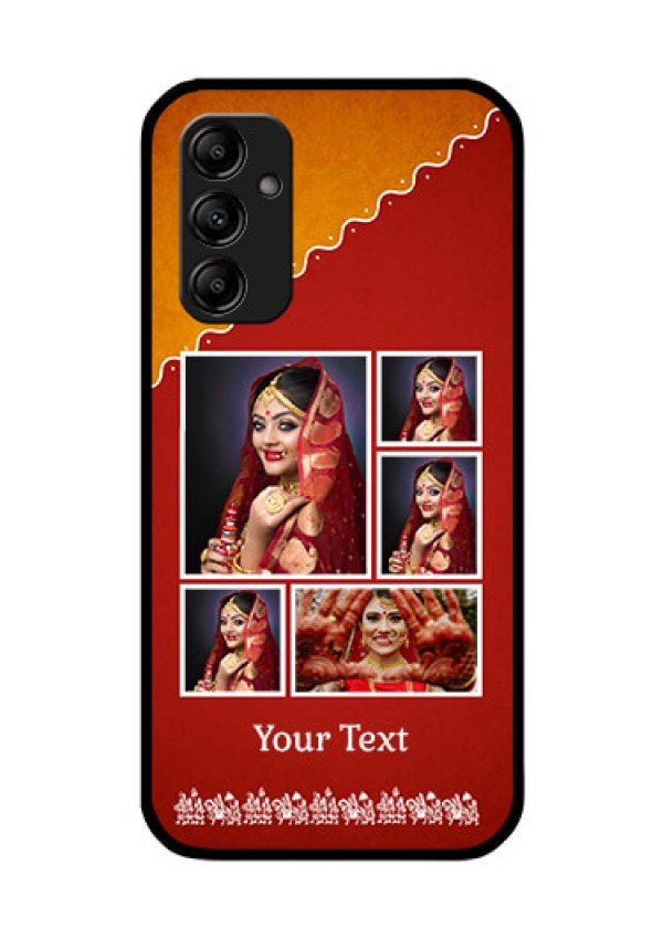 Galaxy M14 5G Personalized Glass Phone Case - Wedding Pic Upload Design