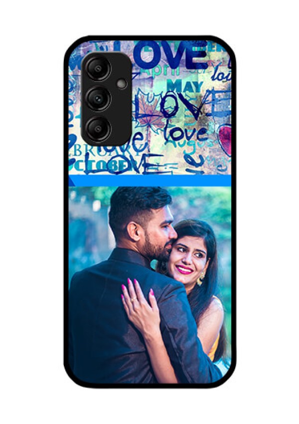 Galaxy M14 5G Custom Glass Mobile Case - Colorful Love Design