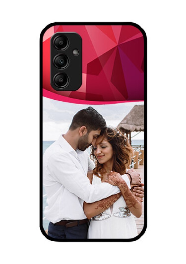 Galaxy M14 5G Custom Glass Mobile Case - Red Abstract Design