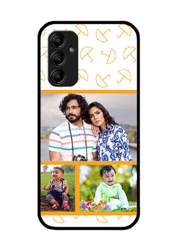 Galaxy M14 5G Custom Glass Mobile Case - Yellow Pattern Design