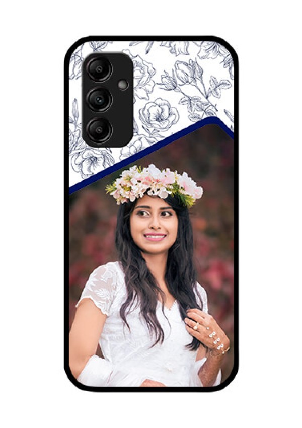 Galaxy M14 5G Personalized Glass Phone Case - Premium Floral Design