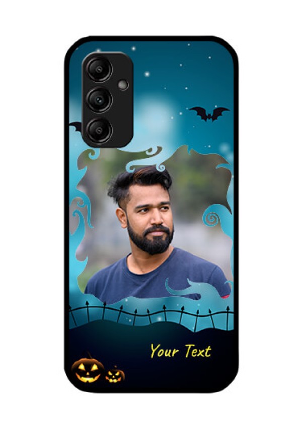 Galaxy M14 5G Custom Glass Phone Case - Halloween frame design