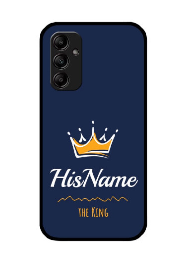 Galaxy M14 5G Glass Phone Case King with Name
