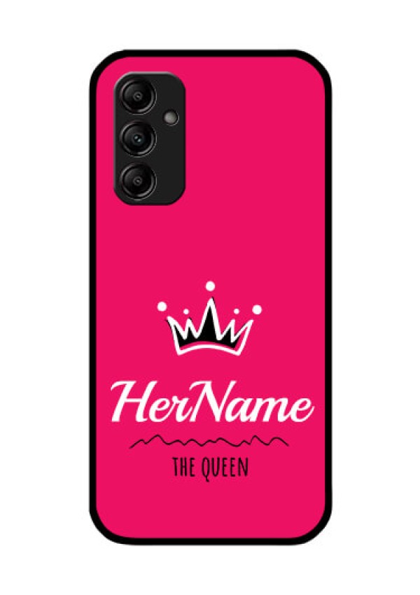Galaxy M14 5G Glass Phone Case Queen with Name