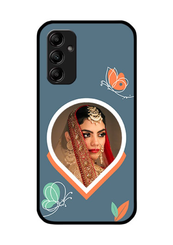 Galaxy M14 5G Custom Glass Mobile Case - Droplet Butterflies Design