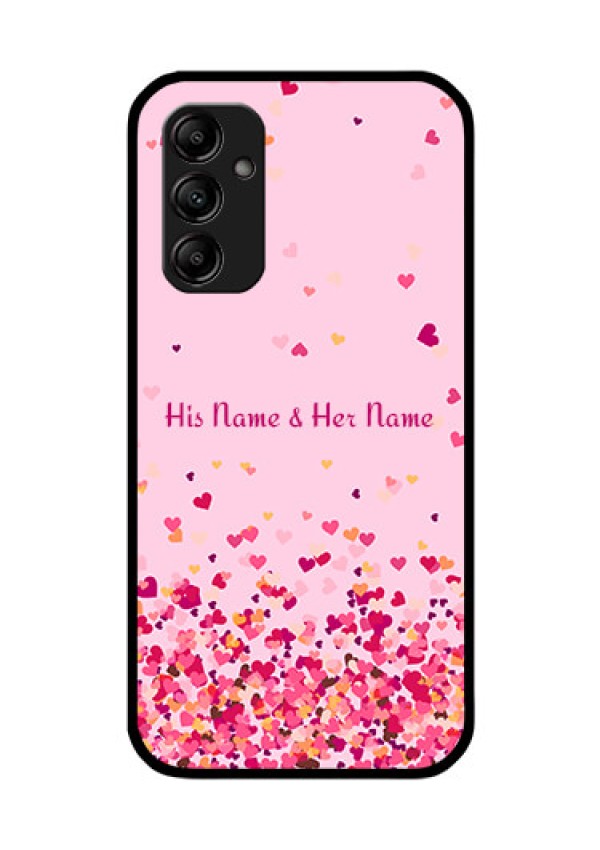 Galaxy M14 5G Photo Printing on Glass Case - Floating Hearts Design