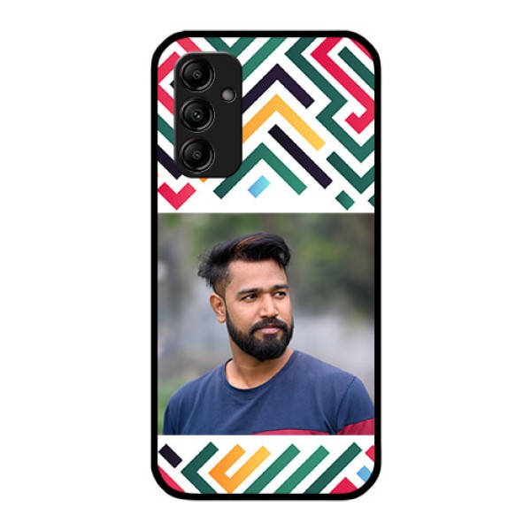 Galaxy M14 5G Personalized Glass Phone Case - Colorful Maze Pattern Design Galaxy M14 5G Personalized Glass Phone Case - Colorful Maze Pattern Design