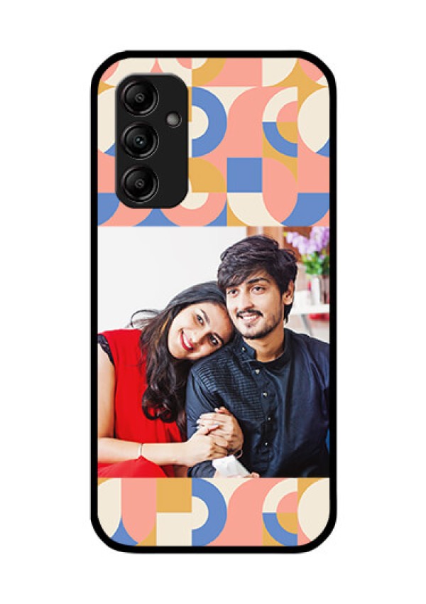 Galaxy M14 5G Photo Printing on Glass Case - Semi-circle Maze Pattern Design