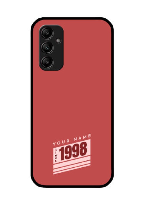 Galaxy M14 5G Custom Glass Phone Case - Red custom year of birth Design