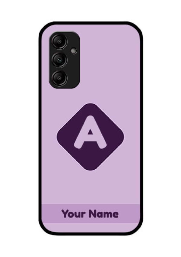 Galaxy M14 5G Custom Glass Mobile Case - Custom Letter in curved badge Design