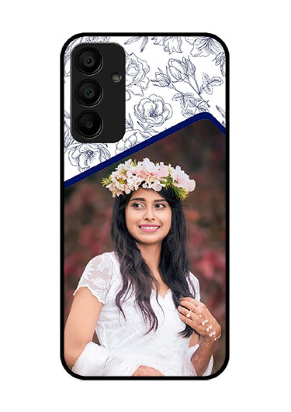 Galaxy M15 5G Custom Glass Phone Case - Classy Floral Design