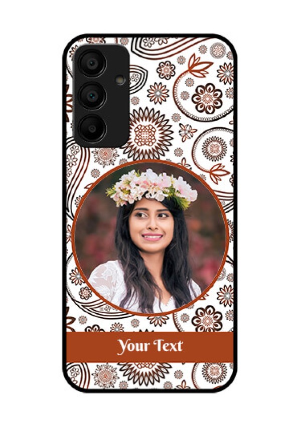 Galaxy M15 5G Custom Glass Phone Case - Abstract Flower Design