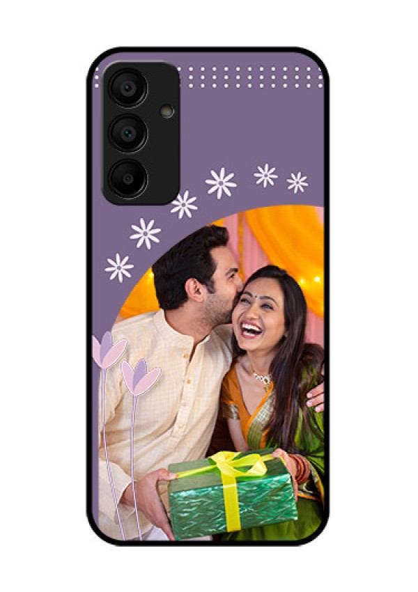 Galaxy M15 5G Custom Glass Phone Case - Lavender Flowers Design