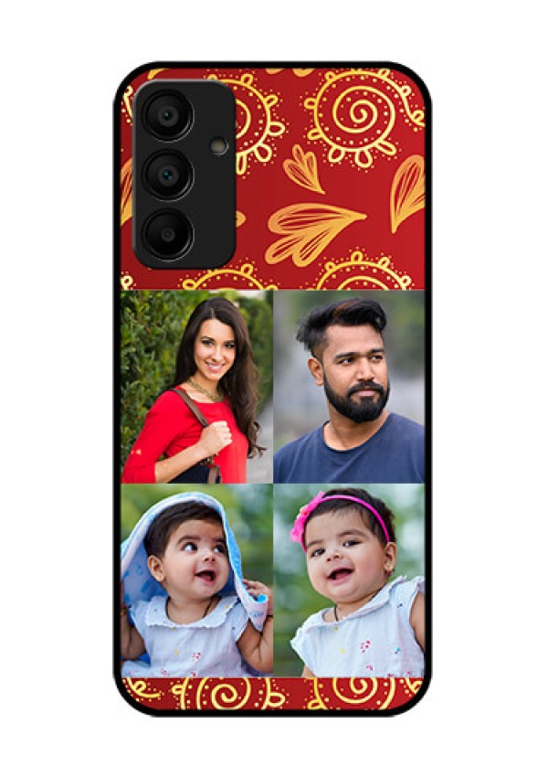 Galaxy M15 5G Custom Glass Phone Case - 4 Image Traditional Design