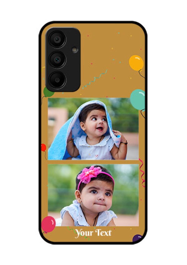 Galaxy M15 5G Custom Glass Phone Case - Image Holder With Birthday Celebrations Design