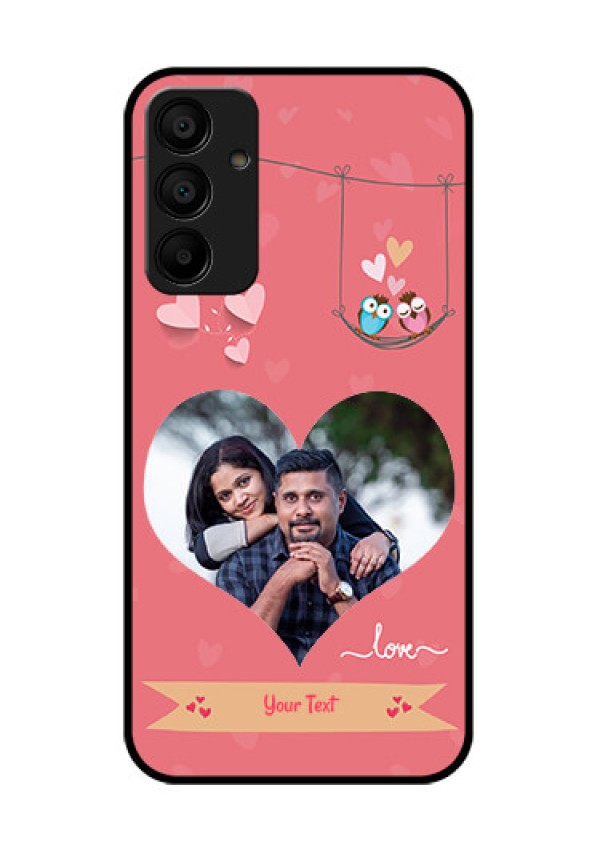 Galaxy M15 5G Custom Glass Phone Case - Peach Color Love Design