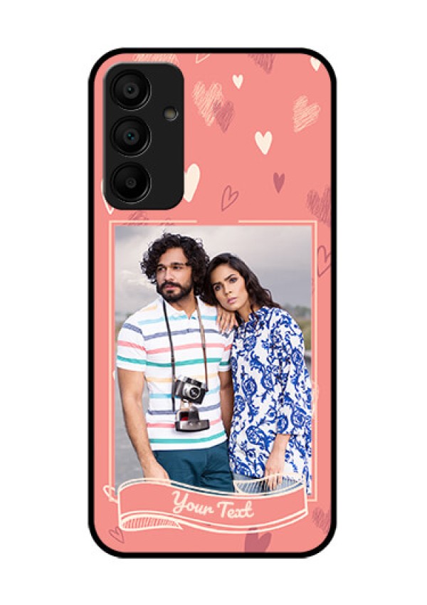 Galaxy M15 5G Custom Glass Phone Case - Love Doodle Art Design