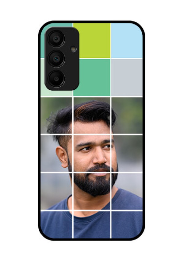 Galaxy M15 5G Custom Glass Phone Case - With White Box Pattern