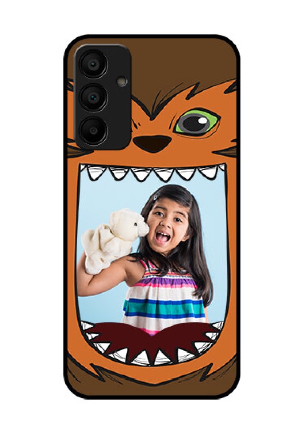 Galaxy M15 5G Custom Glass Phone Case - Owl Monster Back Case Design