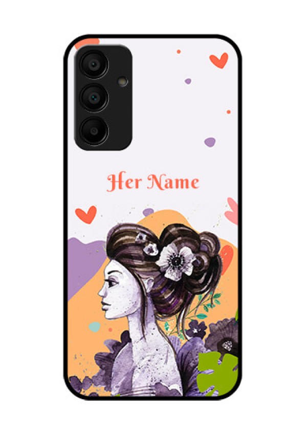 Galaxy M15 5G Custom Glass Phone Case - Woman And Nature Design