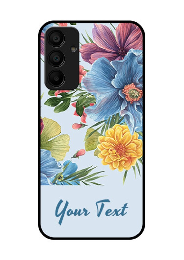 Galaxy M15 5G Custom Glass Phone Case - Stunning Watercolored Flowers Painting Design