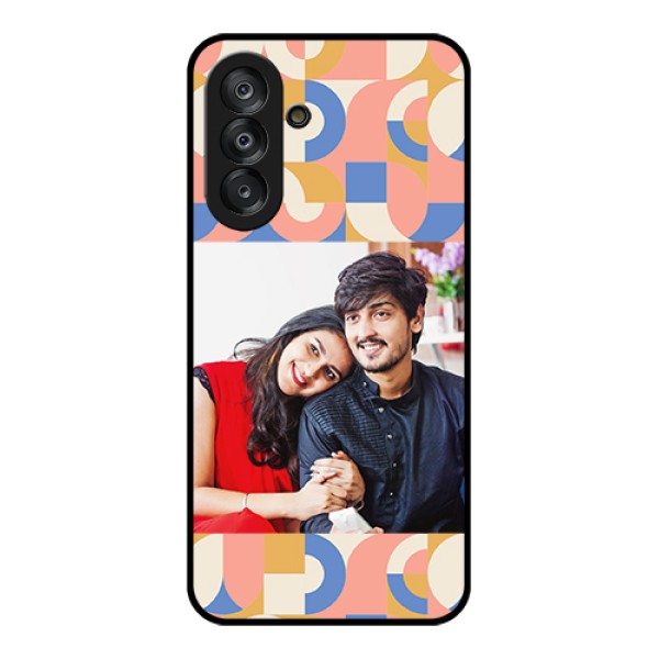 Samsung Galaxy M17 5G Custom Glass Phone Case - Semi - Circle Maze Pattern Design