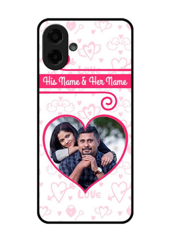 Samsung Galaxy M17e Custom Glass Phone Case - Heart Shape Love Design