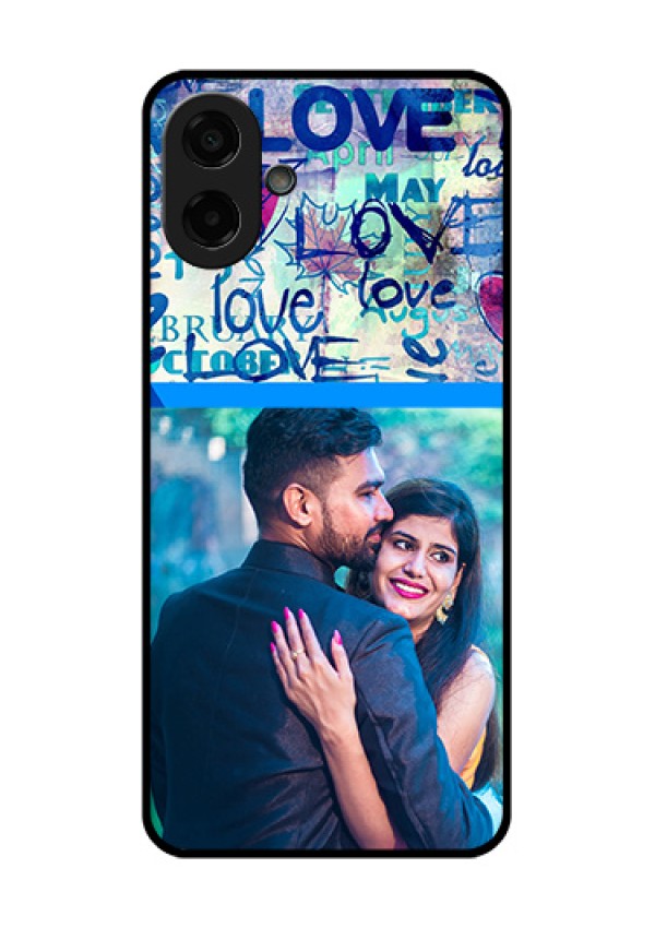 Samsung Galaxy M17e Custom Glass Phone Case - Colorful Love Design
