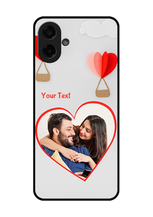 Samsung Galaxy M17e Custom Glass Phone Case - Parachute Love Design