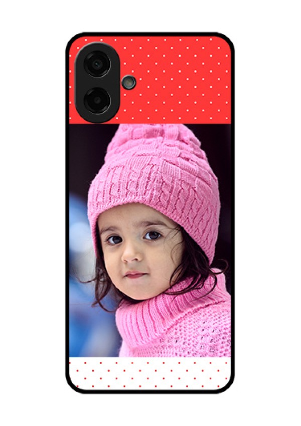 Samsung Galaxy M17e Custom Glass Phone Case - Red Pattern Design