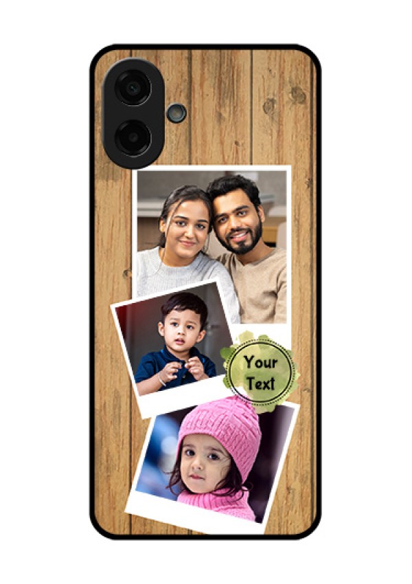 Samsung Galaxy M17e Custom Glass Phone Case - Wooden Texture Design