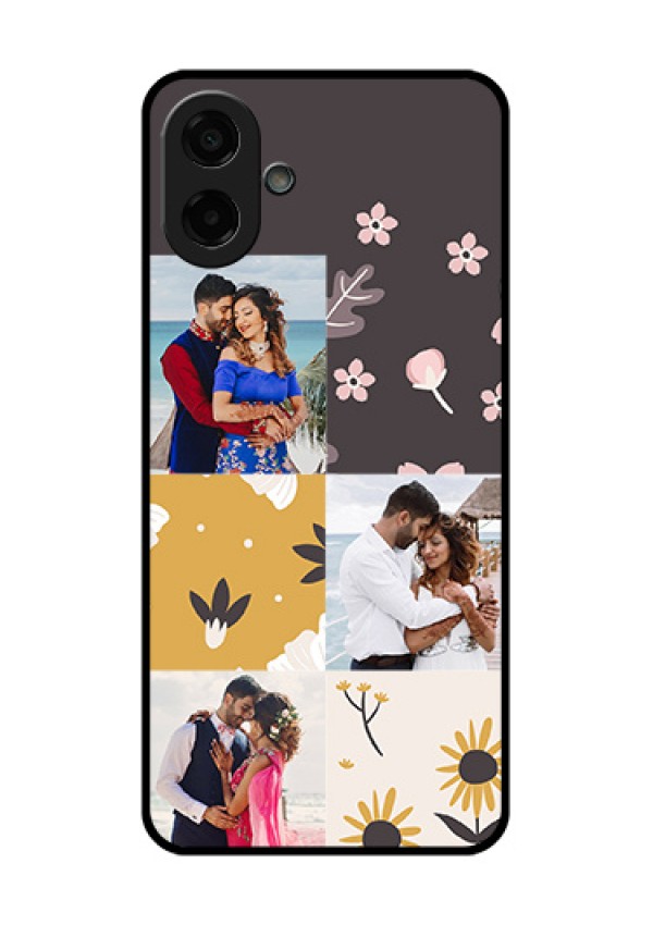Samsung Galaxy M17e Custom Glass Phone Case - 3 Images With Floral Design