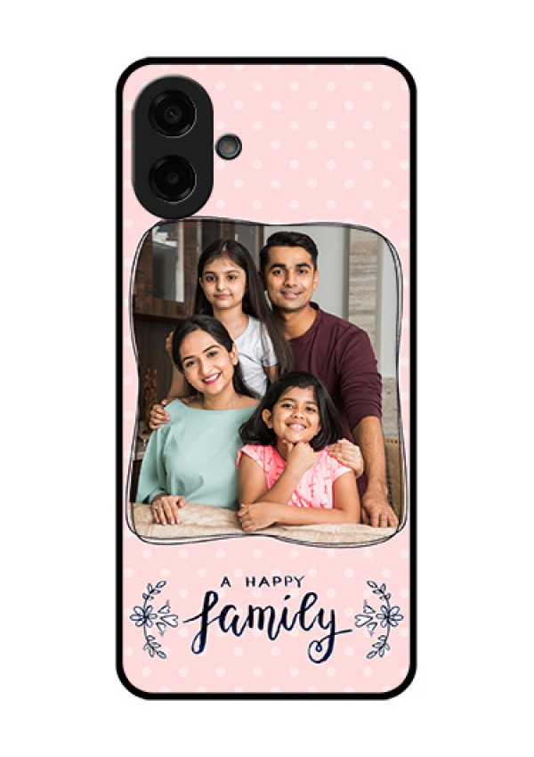 Samsung Galaxy M17e Custom Glass Phone Case - Family With Dots Design