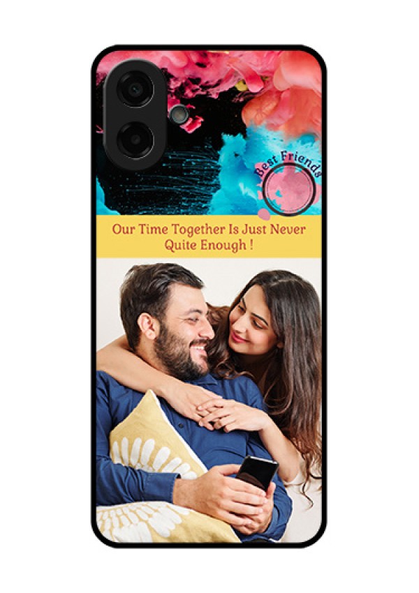 Samsung Galaxy M17e Custom Glass Phone Case - Quote With Acrylic Painting Design
