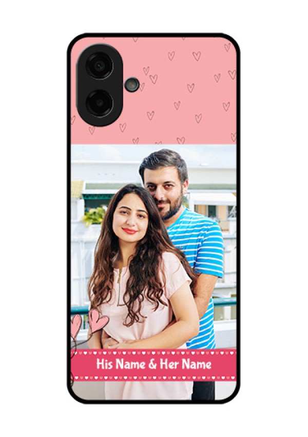 Samsung Galaxy M17e Custom Glass Phone Case - Love Design Peach Color