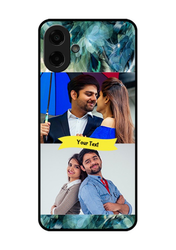 Samsung Galaxy M17e Custom Glass Phone Case - Image With Boho Peacock Feather Design