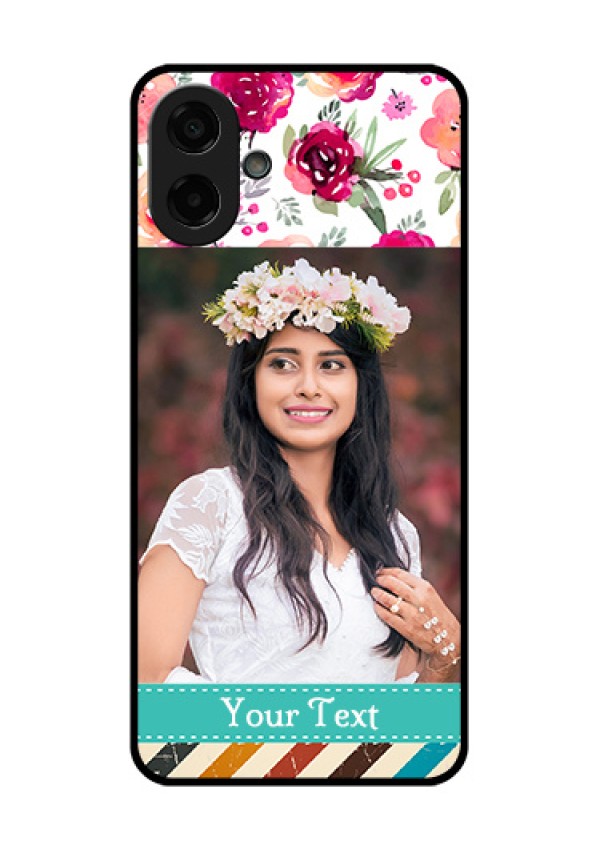 Samsung Galaxy M17e Custom Glass Phone Case - Water Colors Floral Design