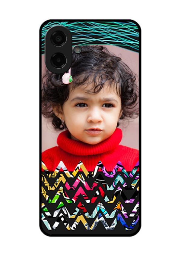 Samsung Galaxy M17e Custom Glass Phone Case - Neon Abstract Design